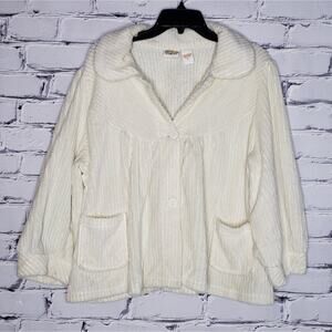 Cropped Super Soft Plush 3/4 Sleeve Jacket, size XL